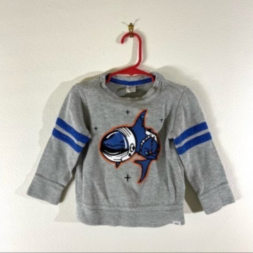 Baby Gap Sweatshirt with Futuristic Marine Animal Graphic. Size 3t.